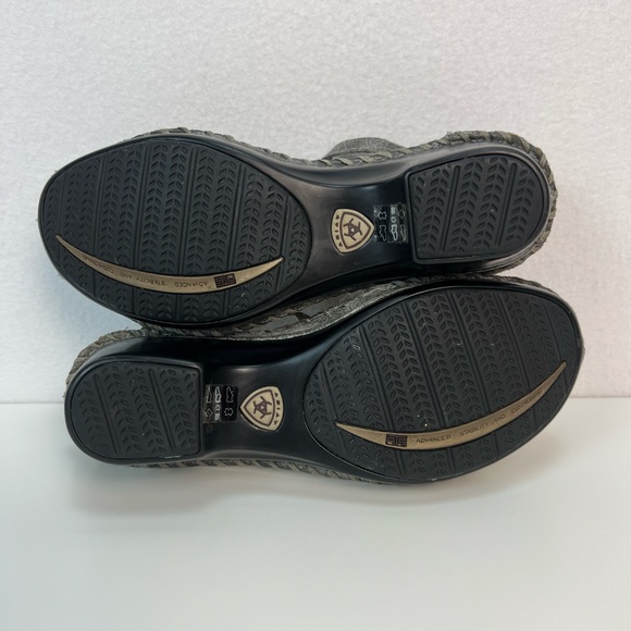 Ariat Shalimar Gray Leather T-Strap Sandals Open Toe Women's Sz 6.5 Boho Western - Picture 12 of 13